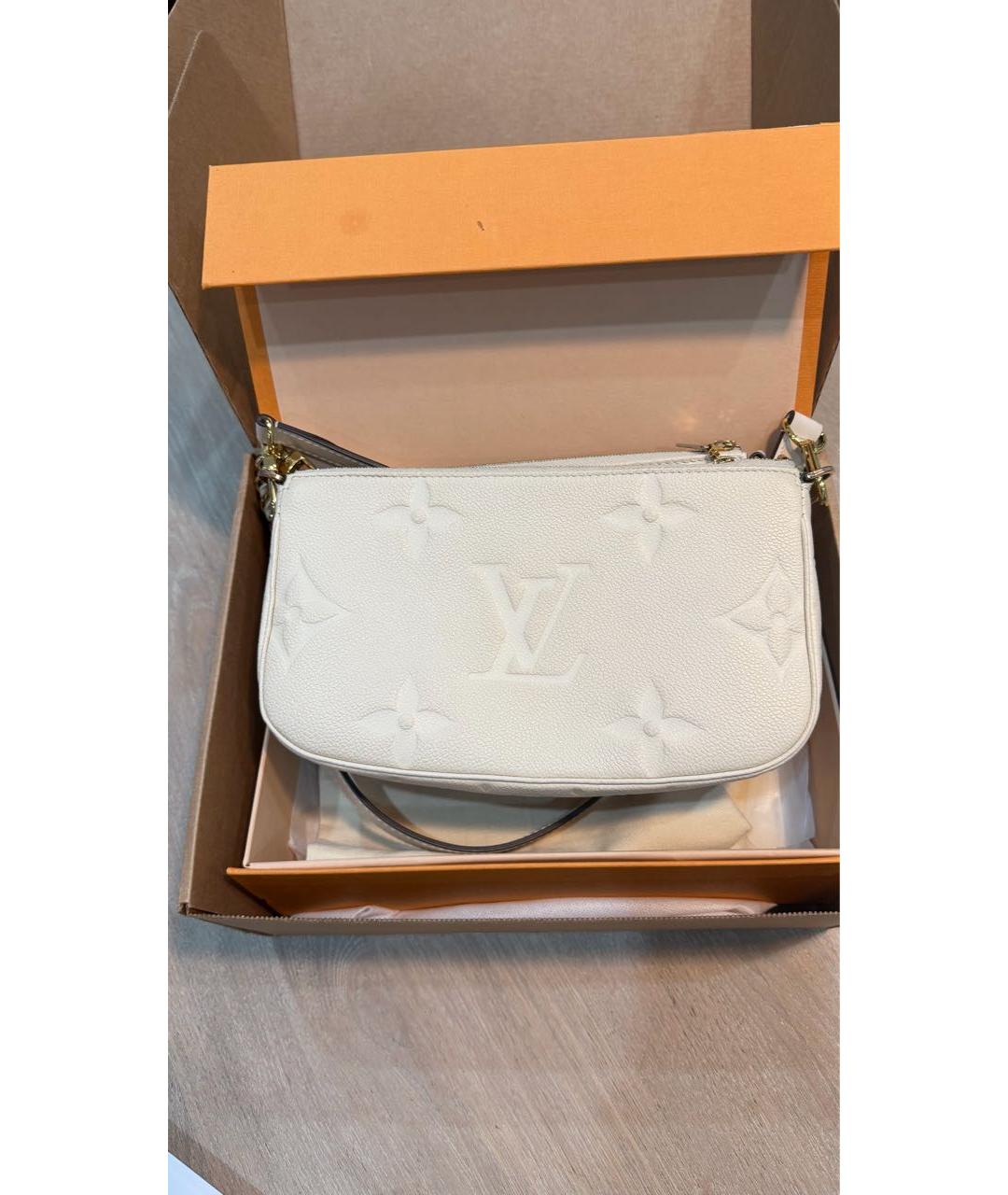 LOUIS VUITTON Бежевая кожаная сумка через плечо, фото 3