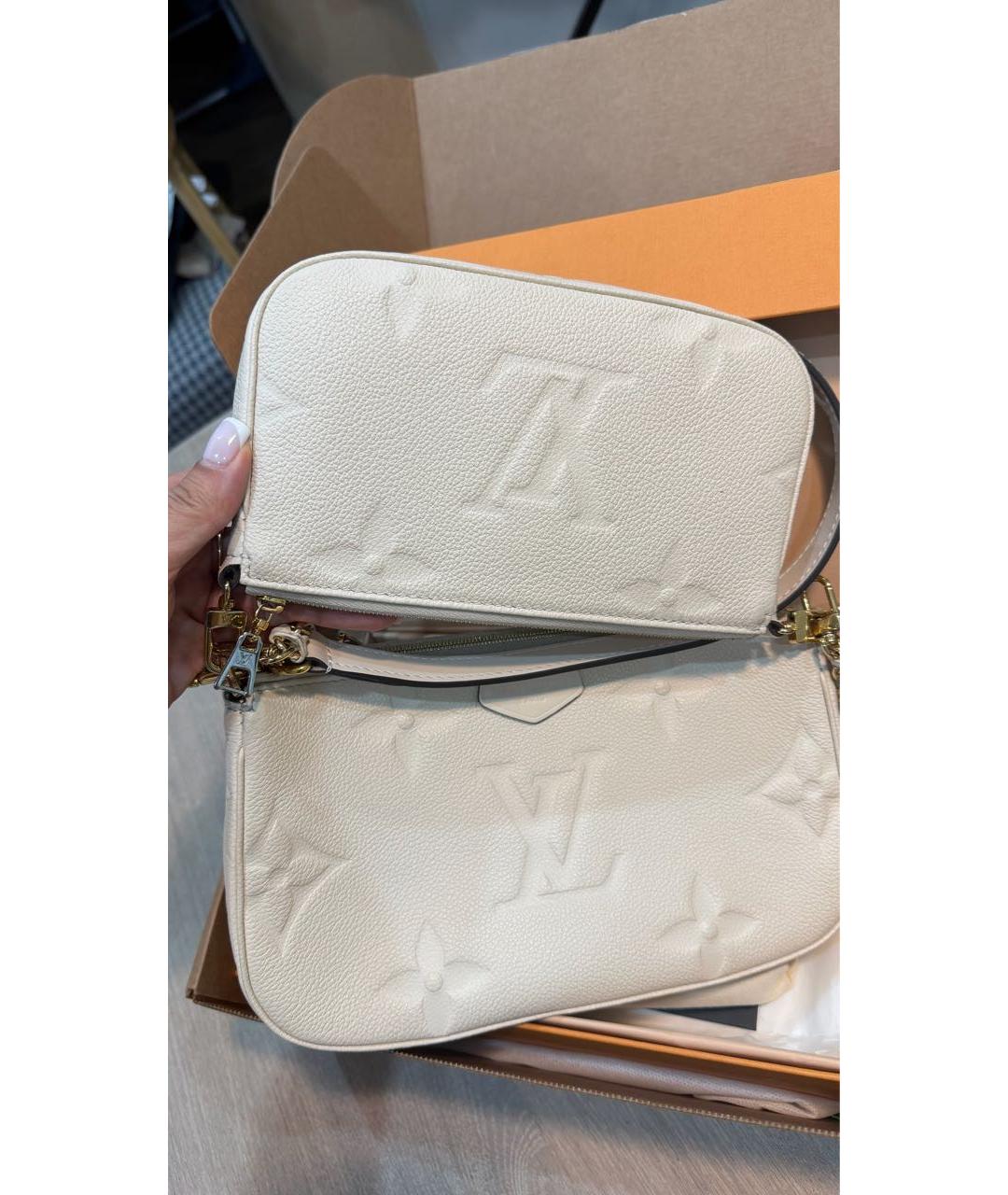 LOUIS VUITTON Бежевая кожаная сумка через плечо, фото 2