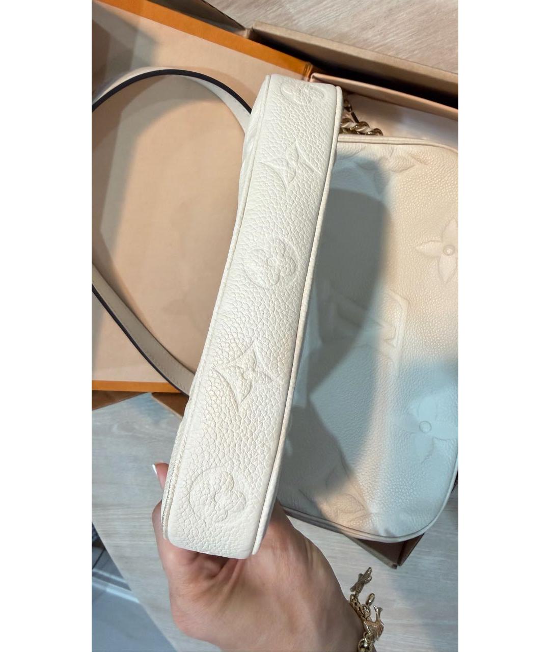 LOUIS VUITTON Бежевая кожаная сумка через плечо, фото 8