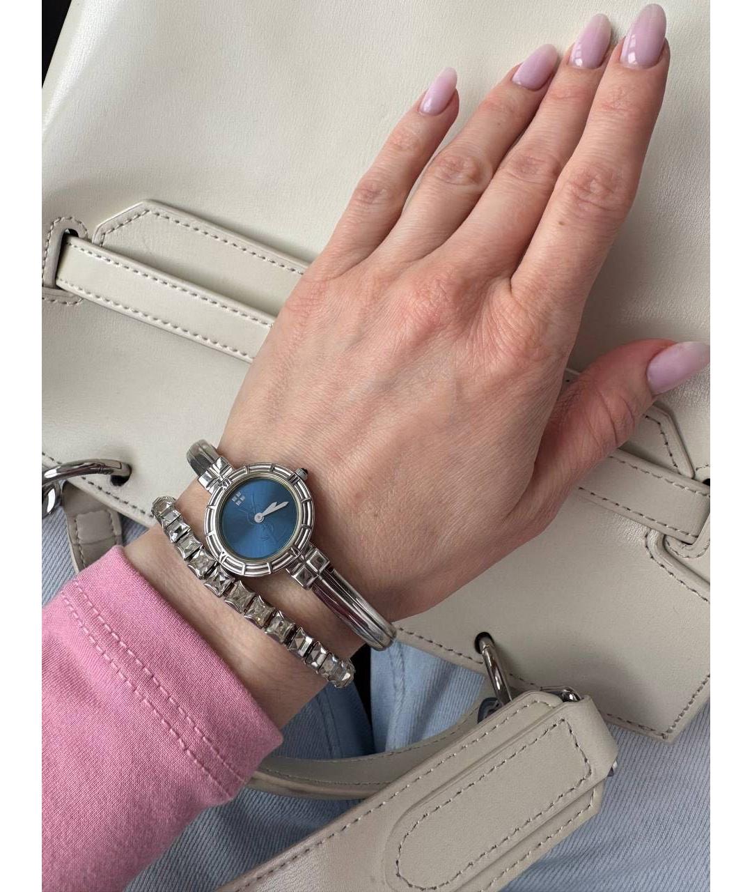 SAINT LAURENT Синие металлические часы, фото 2