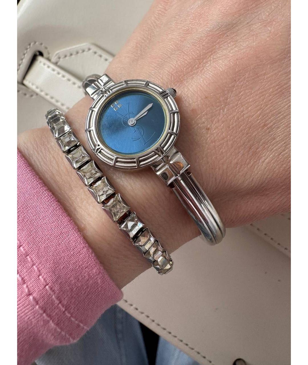 SAINT LAURENT Синие металлические часы, фото 8