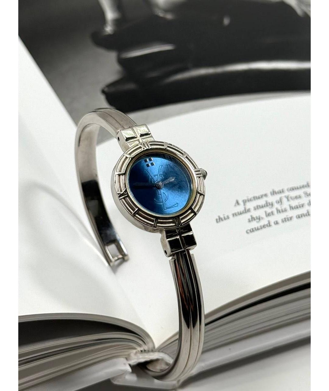SAINT LAURENT Синие металлические часы, фото 6