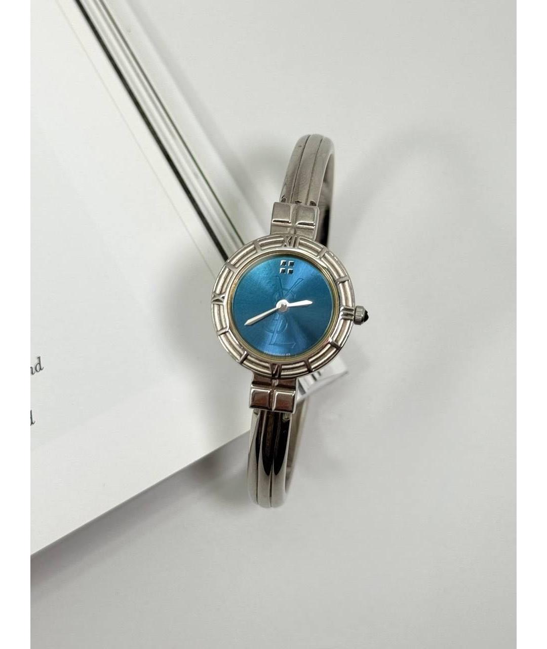 SAINT LAURENT Синие металлические часы, фото 7