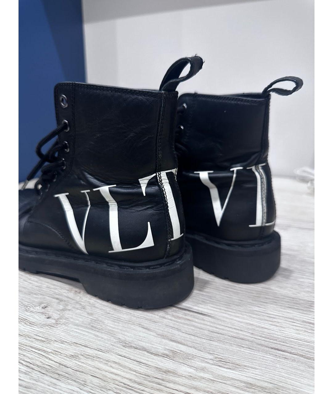 VALENTINO Черные кожаные ботинки, фото 5