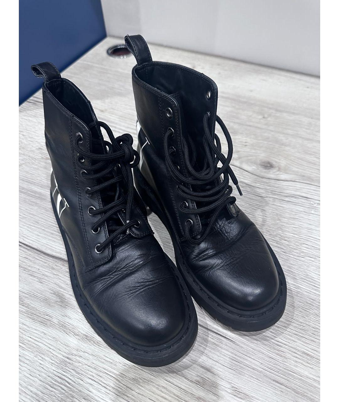 VALENTINO Черные кожаные ботинки, фото 2