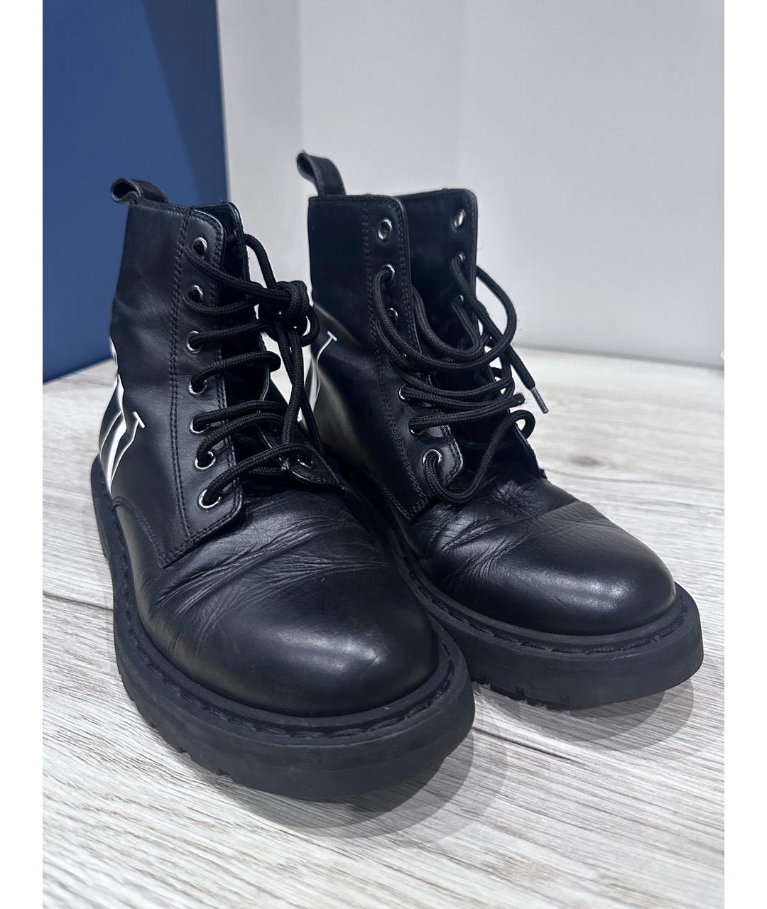 VALENTINO Черные кожаные ботинки, фото 3