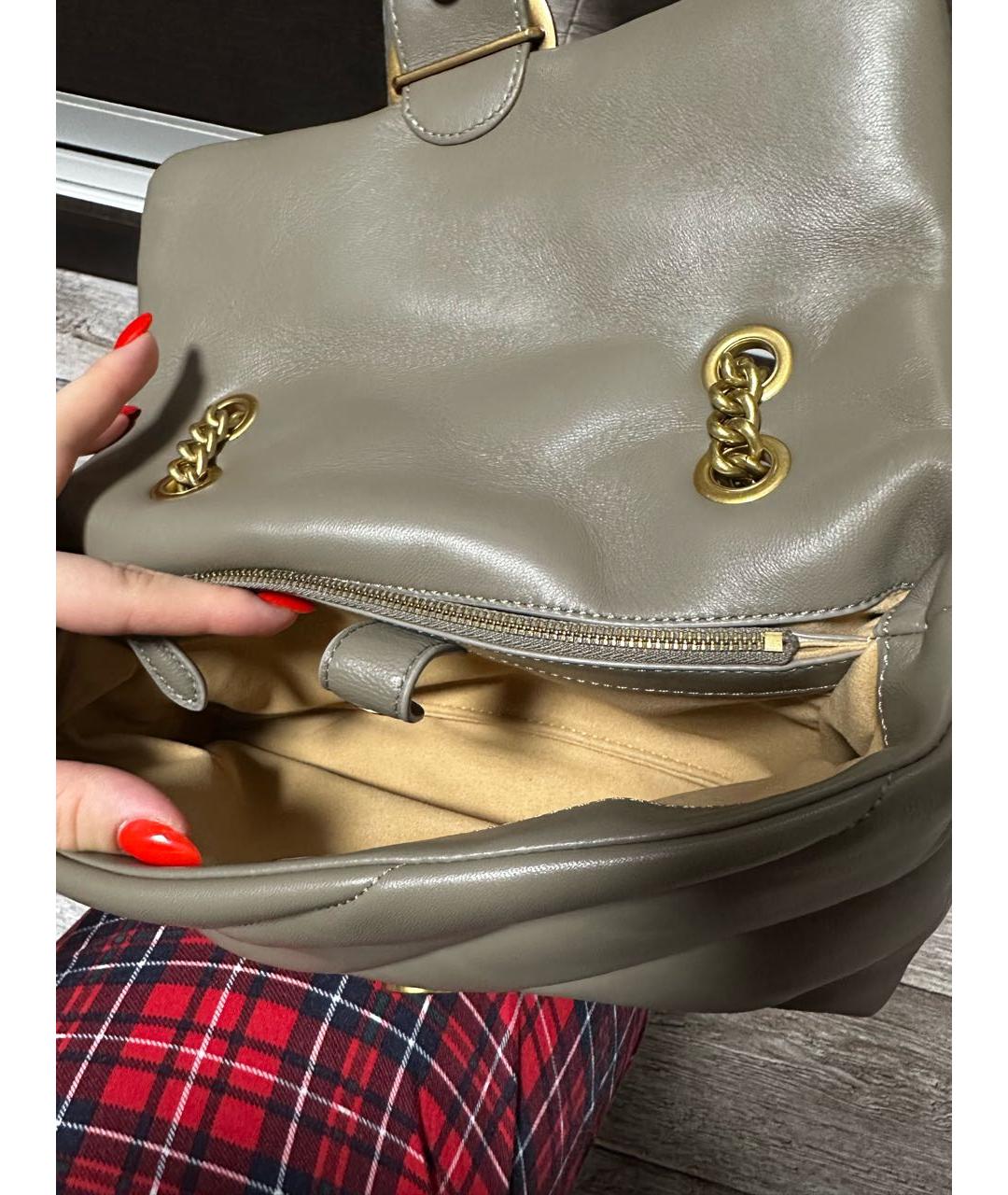 PINKO Серая кожаная сумка через плечо, фото 8