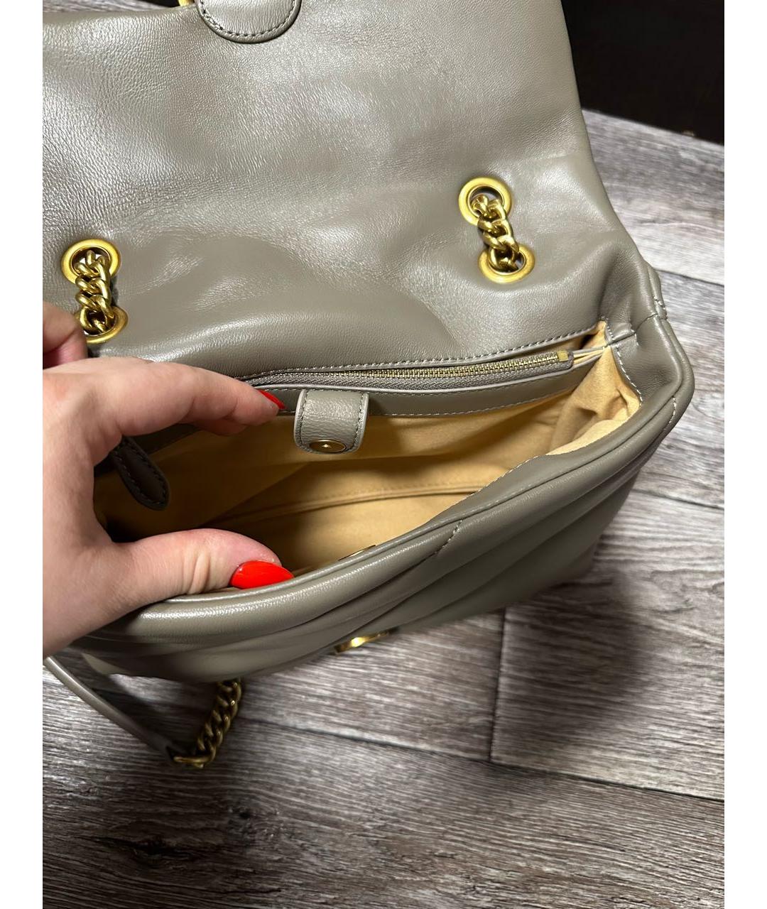 PINKO Серая кожаная сумка через плечо, фото 4