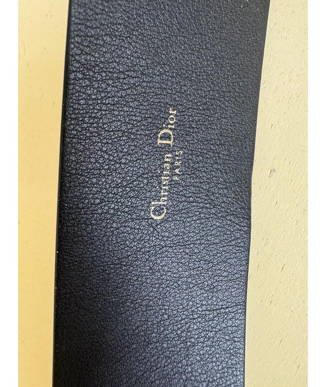 CHRISTIAN DIOR Черный кожаный ремень, фото 7