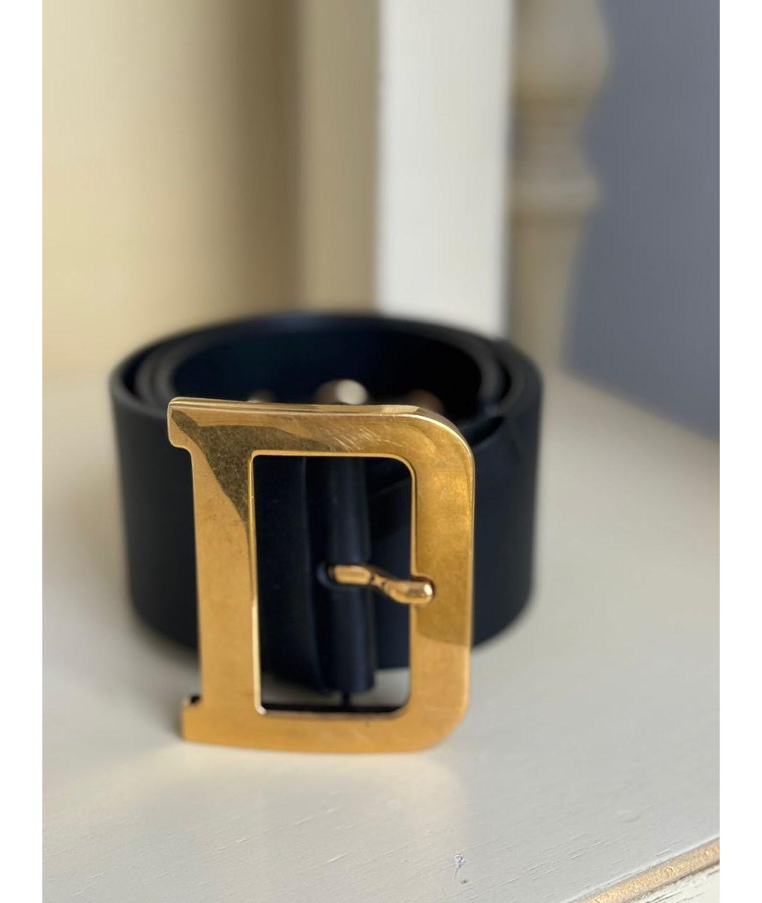 CHRISTIAN DIOR Черный кожаный ремень, фото 8