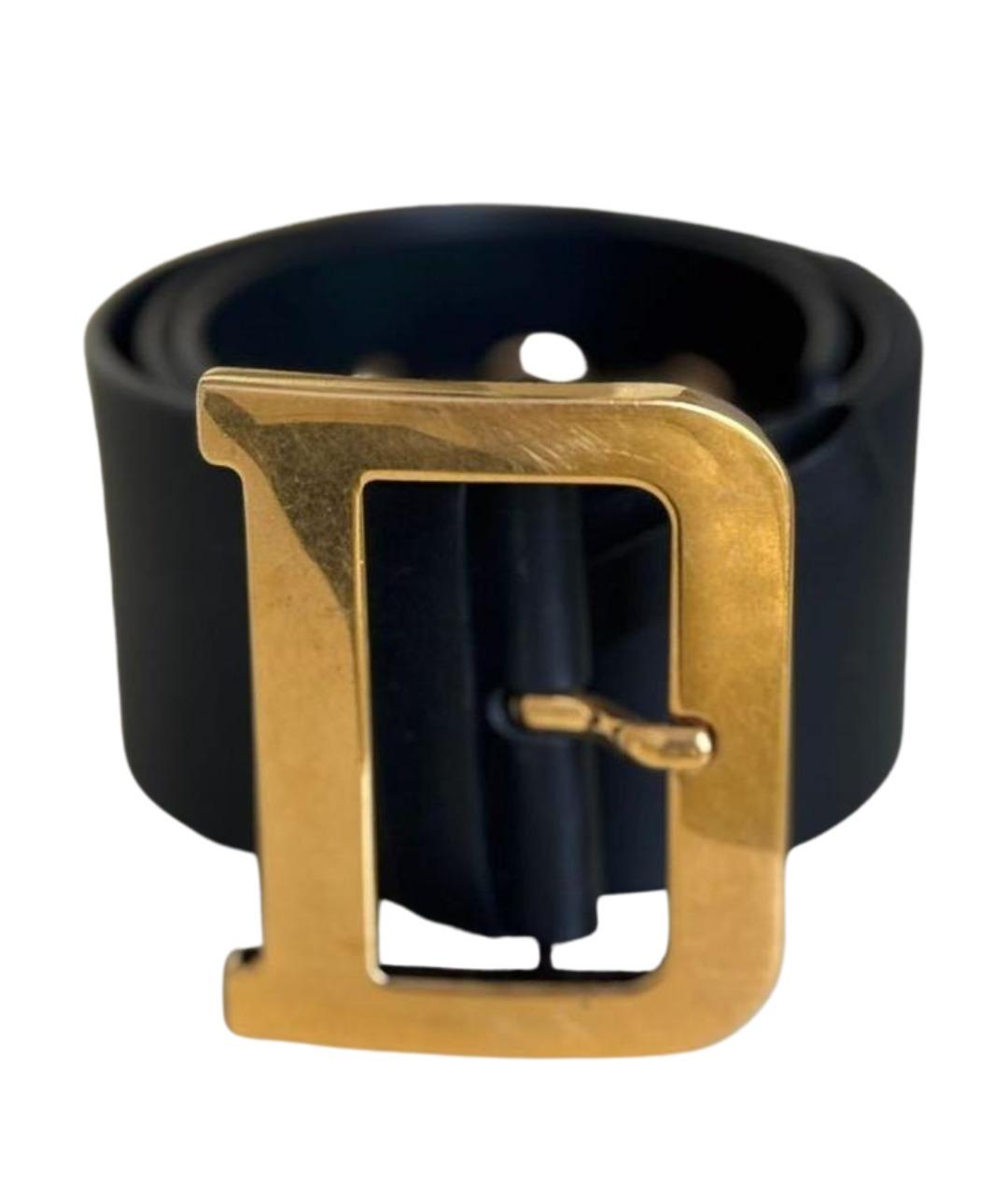 CHRISTIAN DIOR Черный кожаный ремень, фото 1