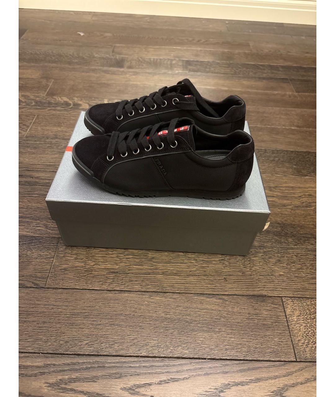 PRADA Черные низкие кроссовки / кеды, фото 3