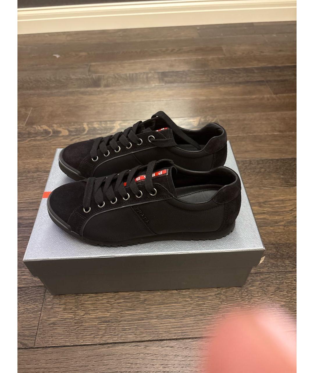 PRADA Черные низкие кроссовки / кеды, фото 8