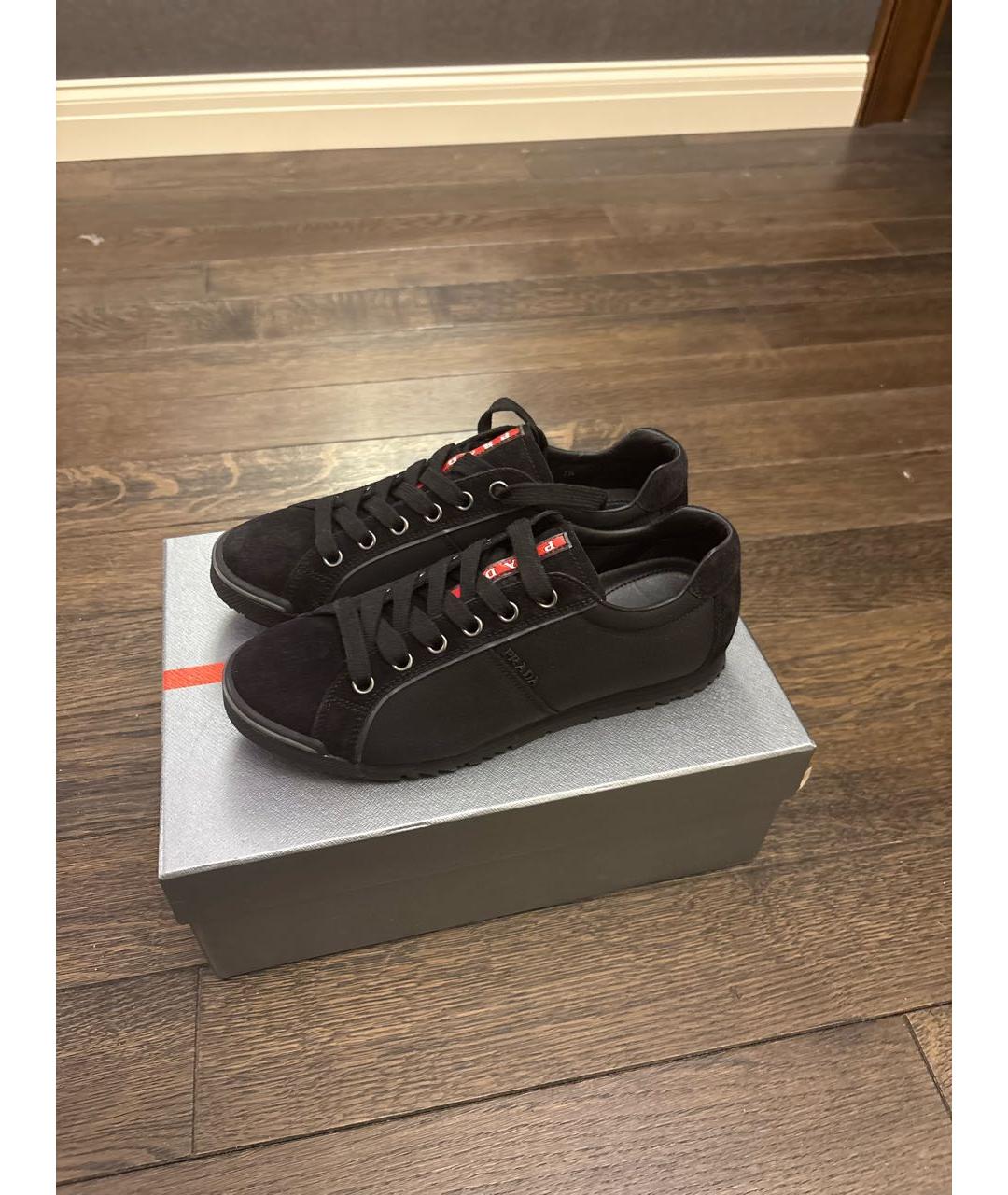 PRADA Черные низкие кроссовки / кеды, фото 6