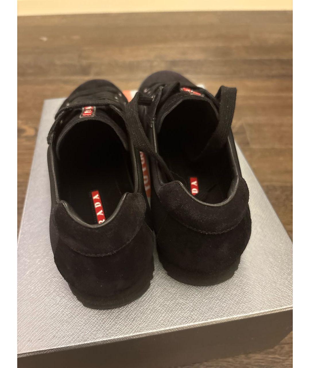PRADA Черные низкие кроссовки / кеды, фото 7