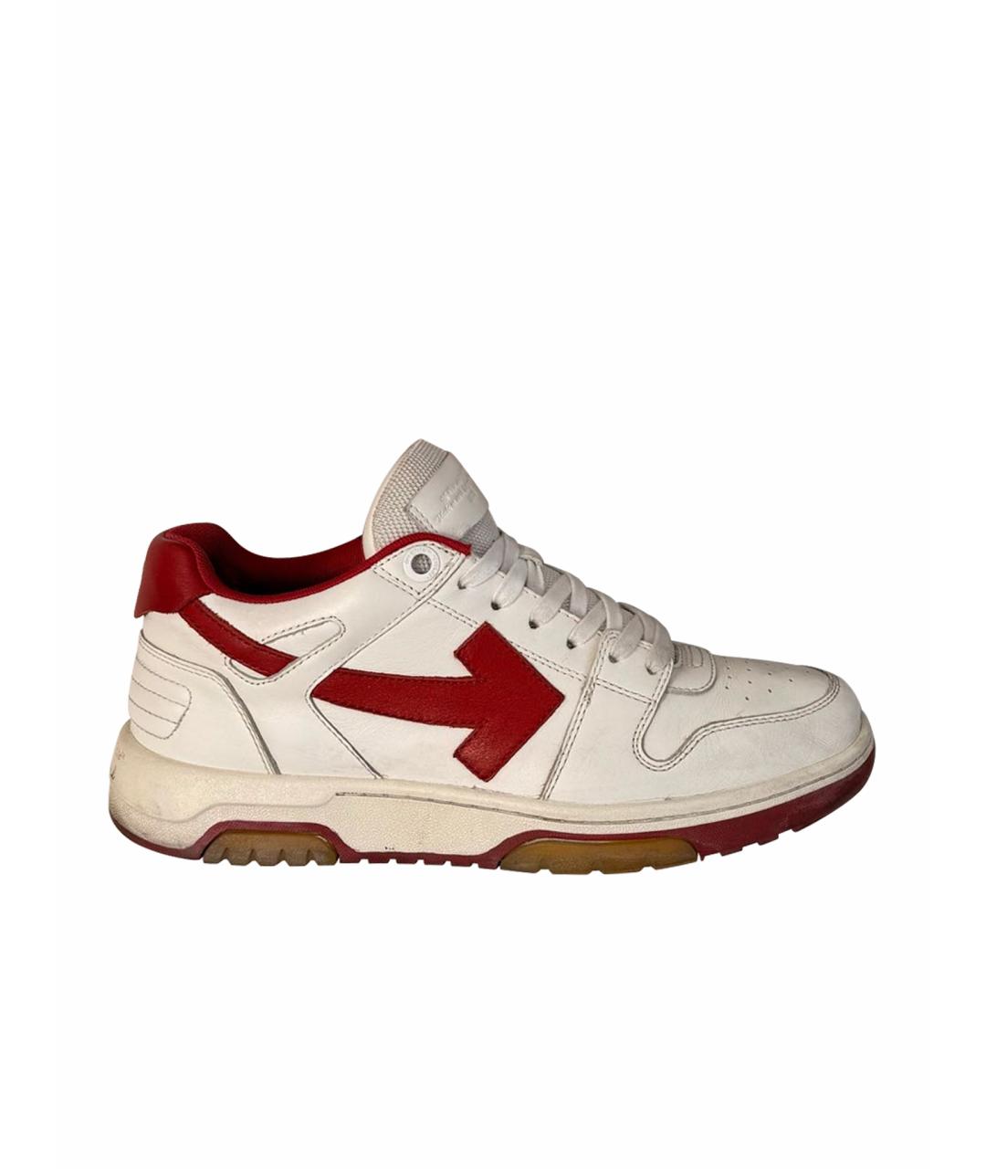 OFF-WHITE Белые кожаные низкие кроссовки / кеды, фото 1