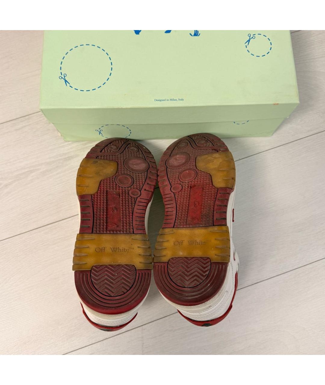 OFF-WHITE Белые кожаные низкие кроссовки / кеды, фото 5