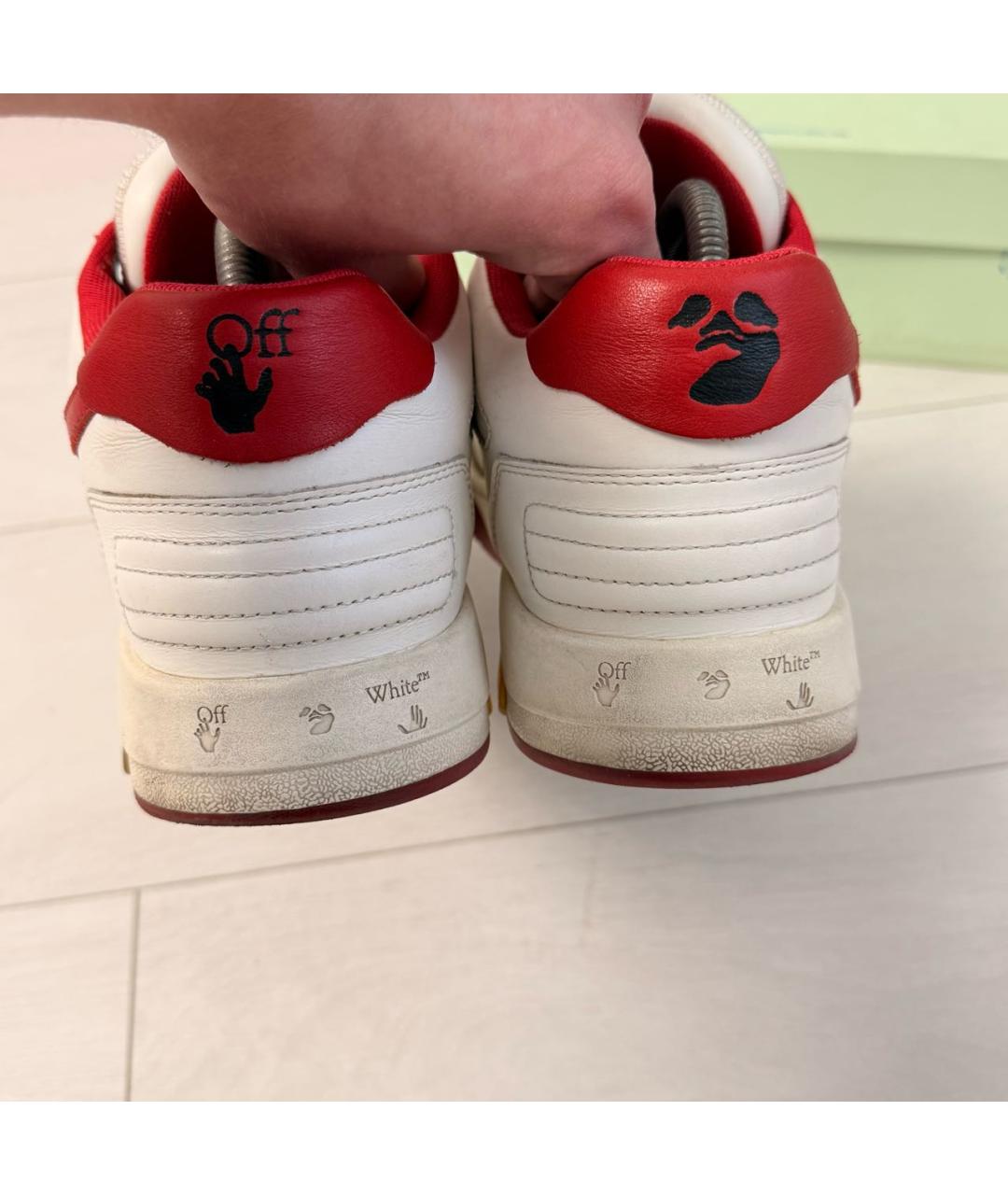 OFF-WHITE Белые кожаные низкие кроссовки / кеды, фото 4