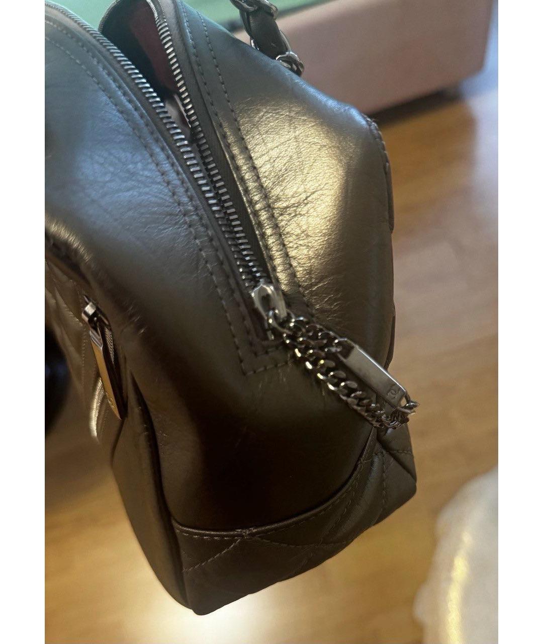 CHANEL Серая кожаная сумка через плечо, фото 7