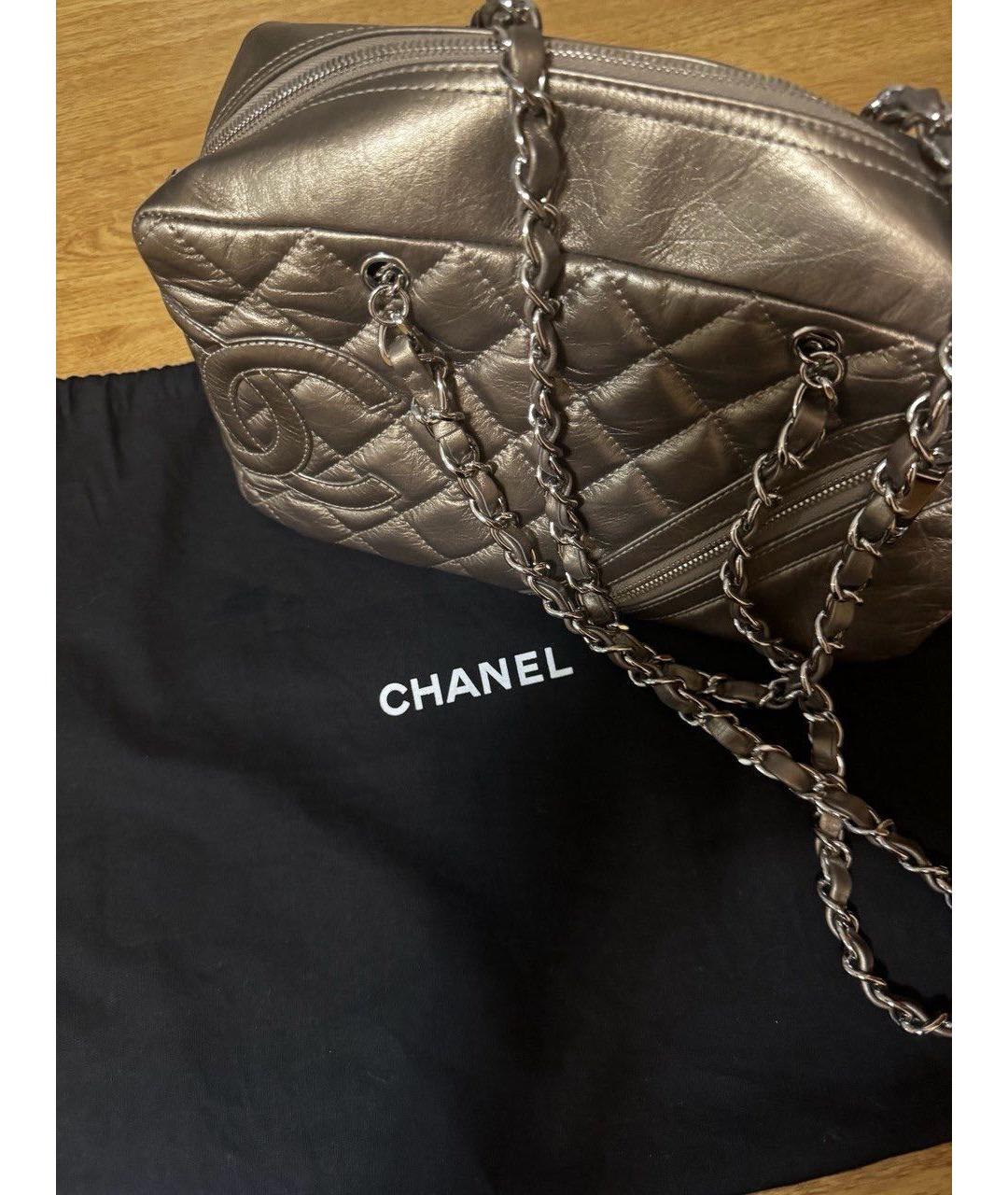 CHANEL Серая кожаная сумка через плечо, фото 4