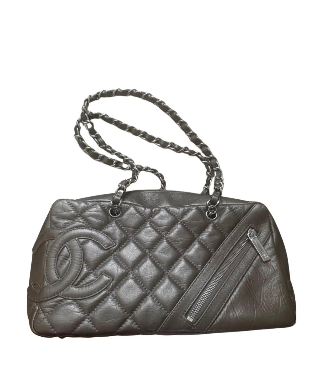 CHANEL Серая кожаная сумка через плечо, фото 1
