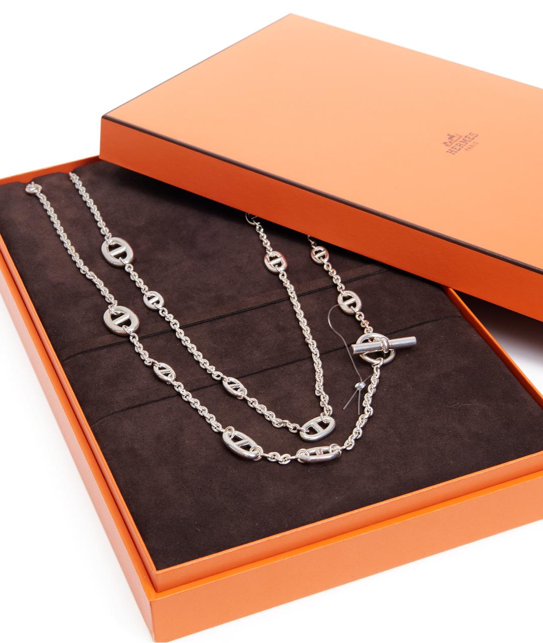 HERMES Серебряное серебряное колье, фото 5