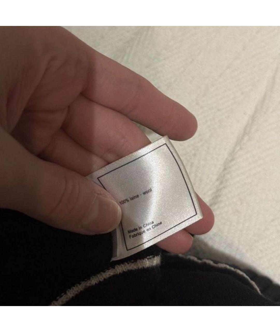 CHANEL Черный шерстяной кардиган, фото 6