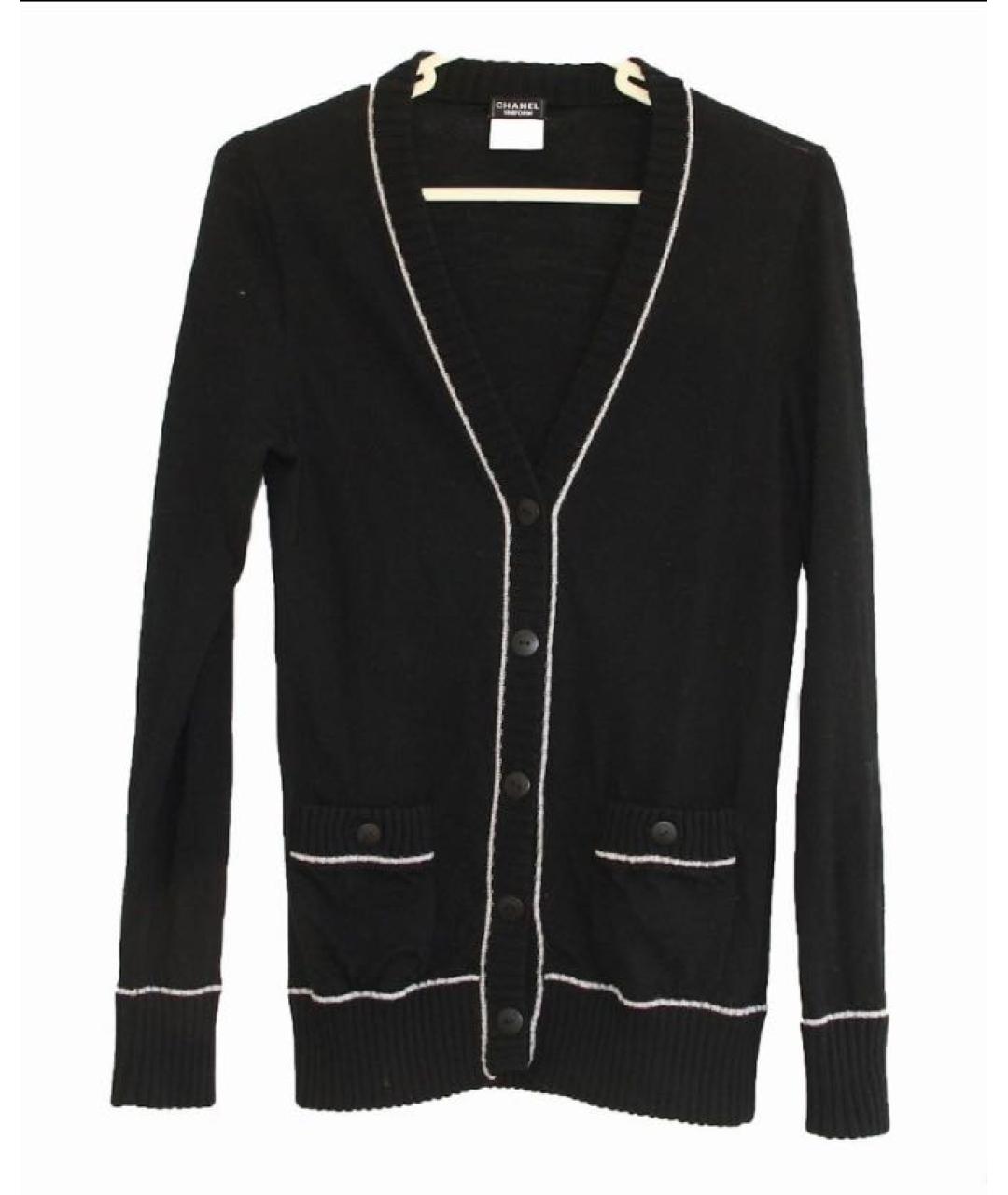 CHANEL Черный шерстяной кардиган, фото 9