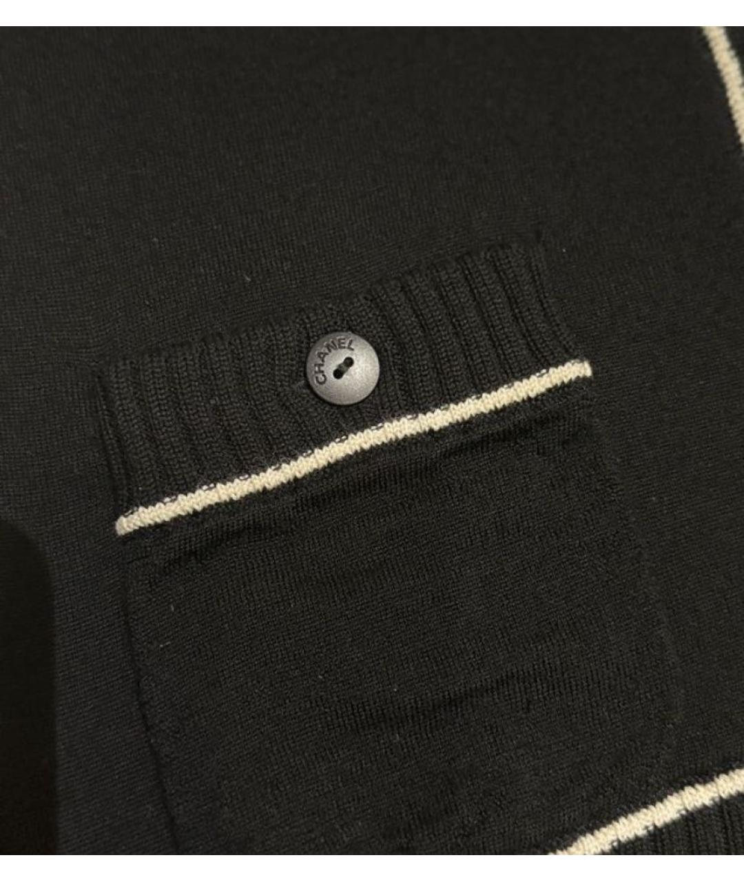 CHANEL Черный шерстяной кардиган, фото 7