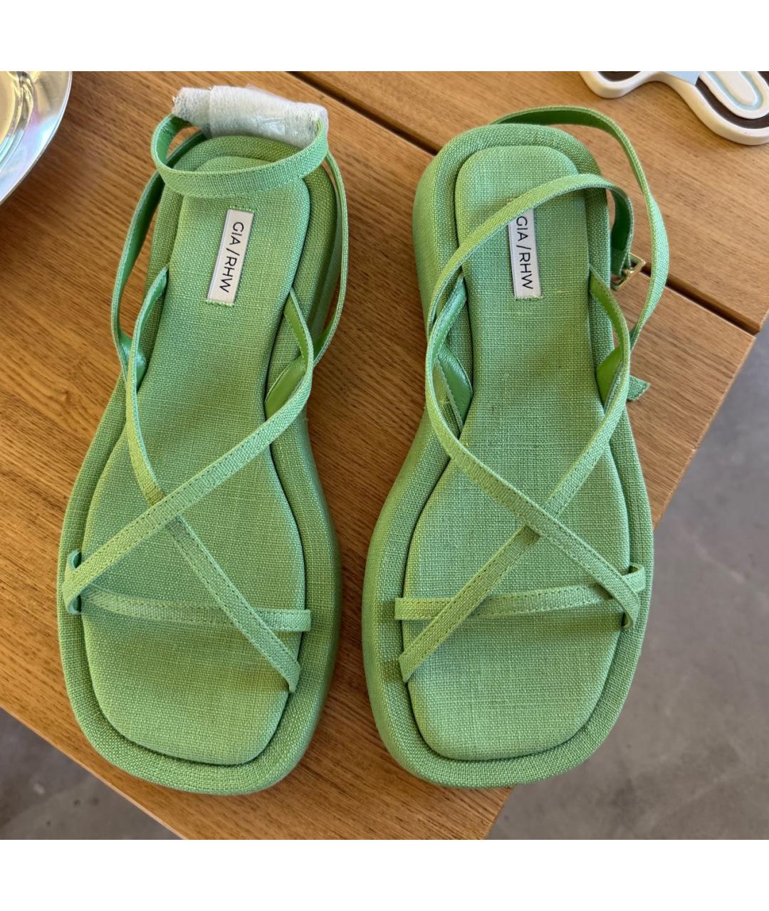 GIABORGHINI Зеленые текстильные сандалии, фото 6