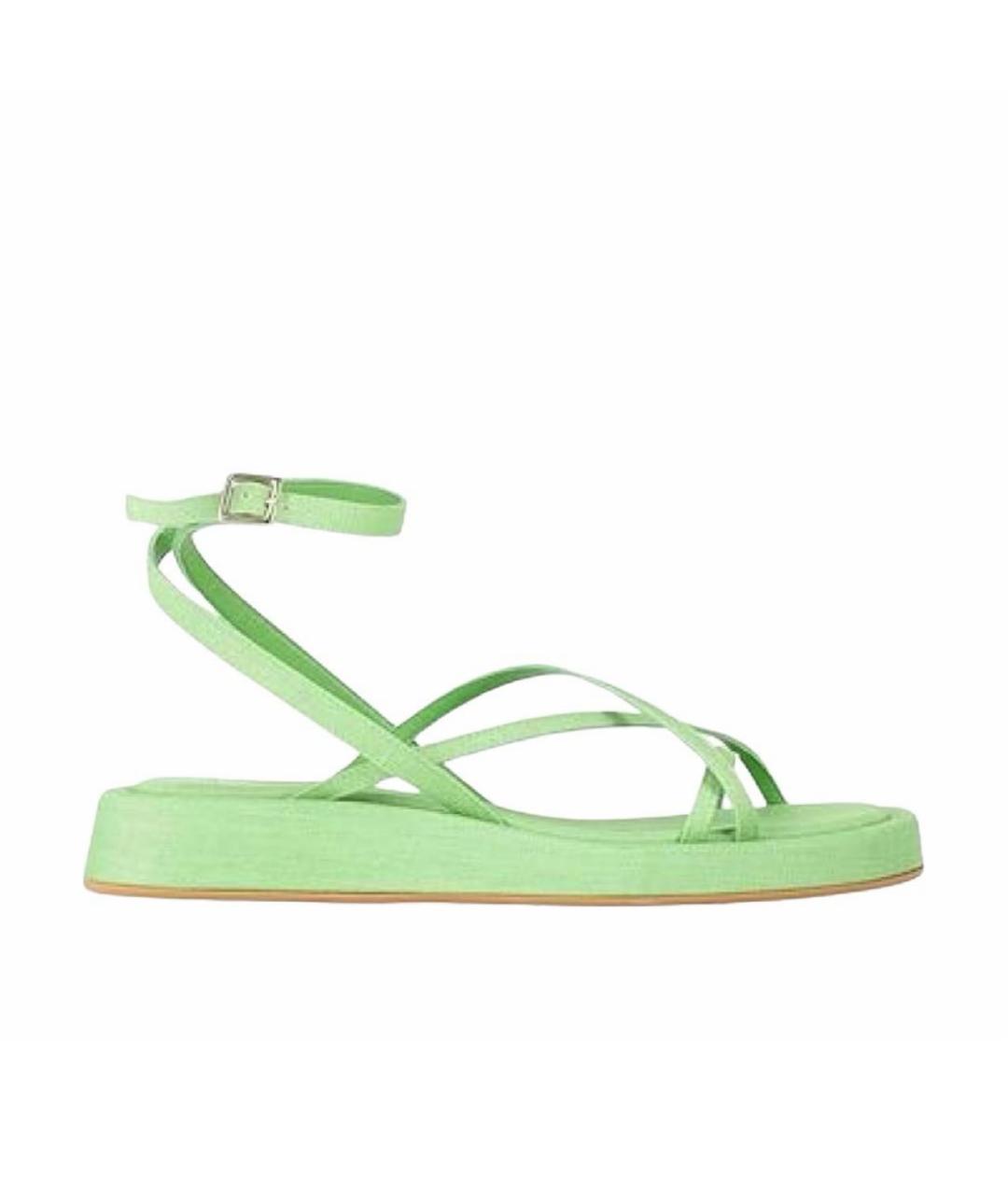 GIABORGHINI Зеленые текстильные сандалии, фото 1