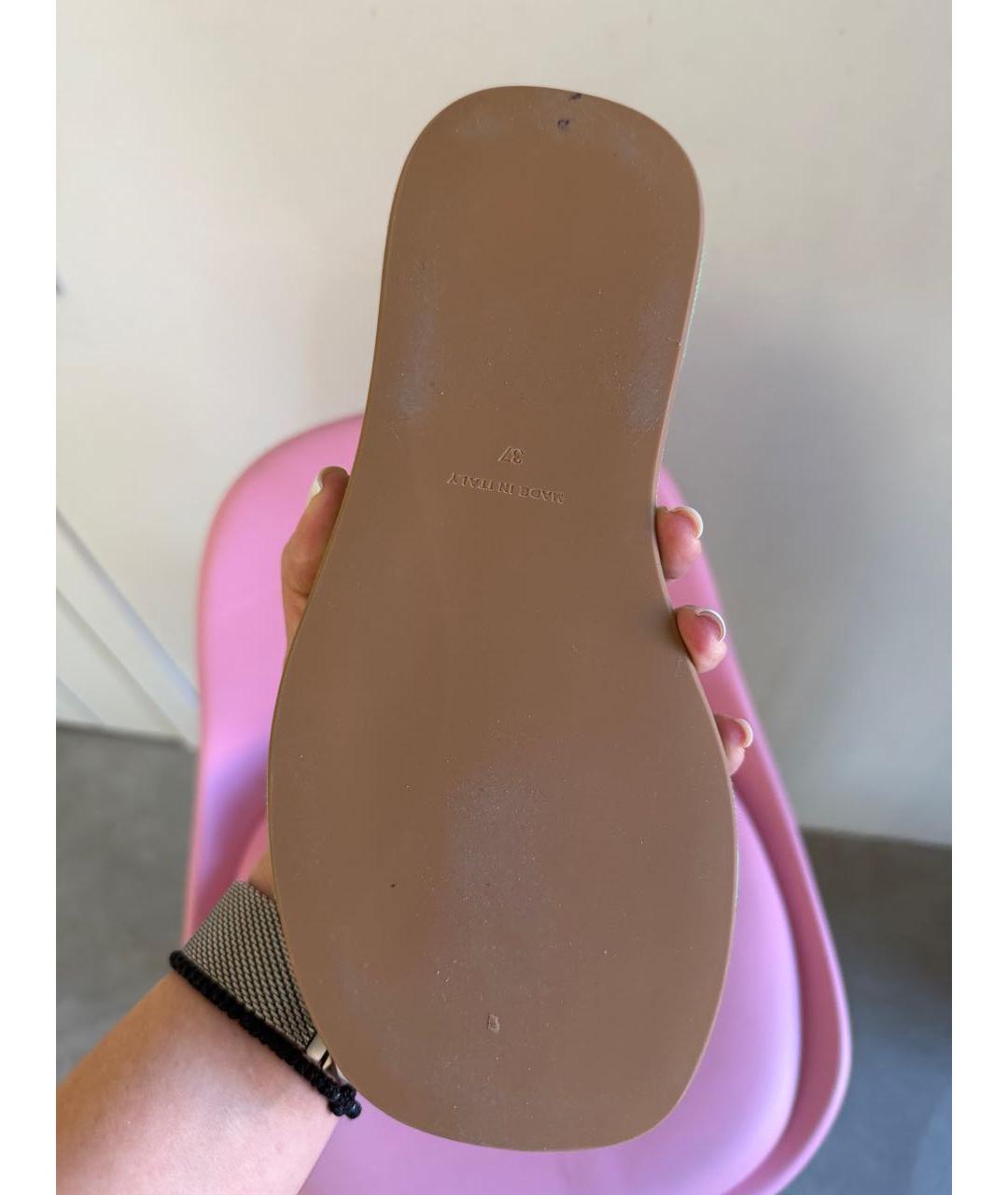 GIABORGHINI Зеленые текстильные сандалии, фото 2