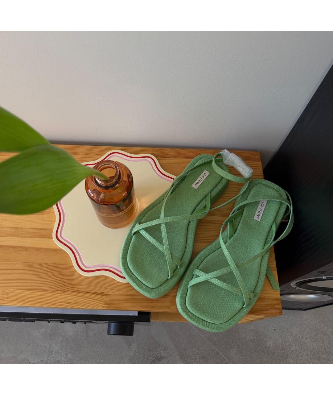 GIABORGHINI Зеленые текстильные сандалии, фото 3