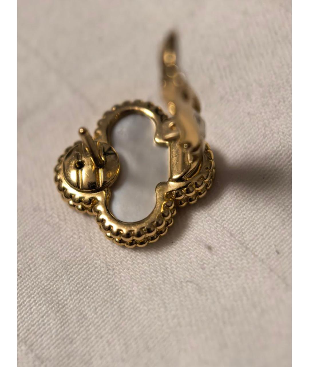 VAN CLEEF & ARPELS Белые серьги из желтого золота, фото 9