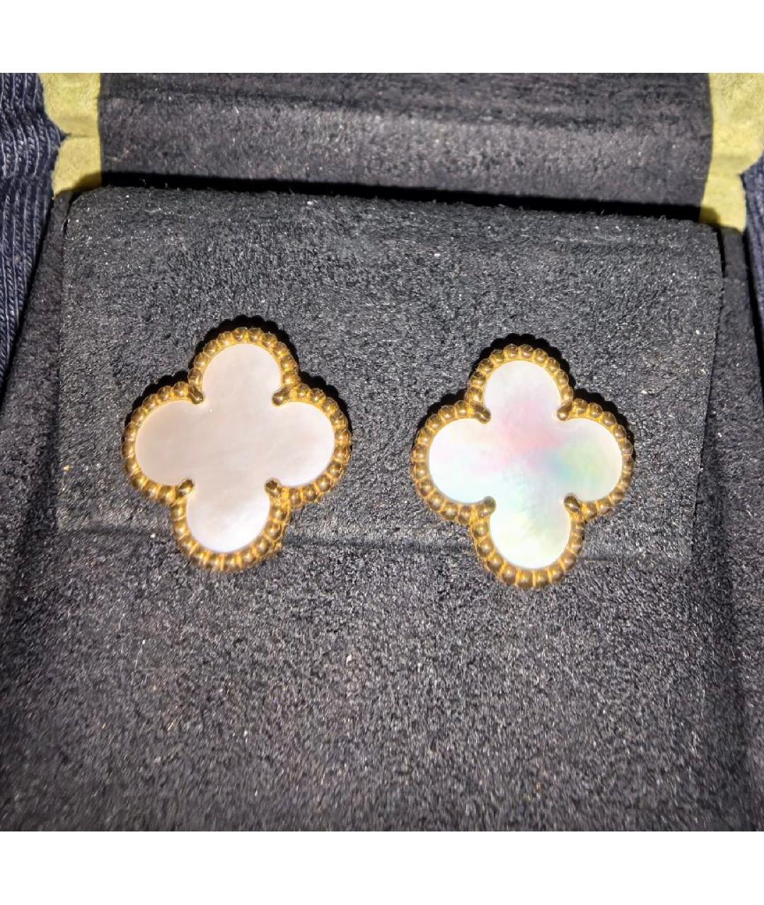 VAN CLEEF & ARPELS Белые серьги из желтого золота, фото 7