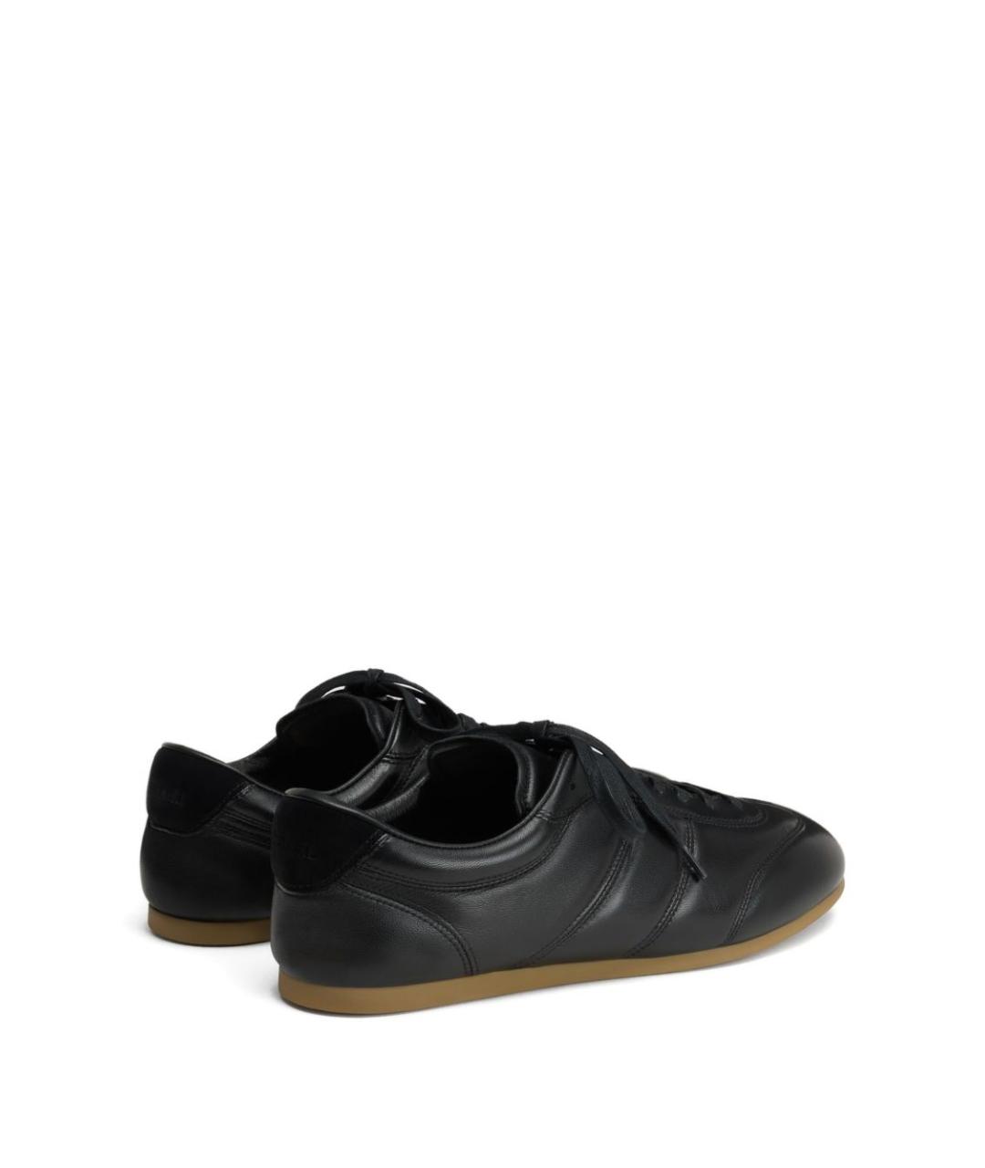 LEMAIRE Черные кожаные низкие кроссовки / кеды, фото 3
