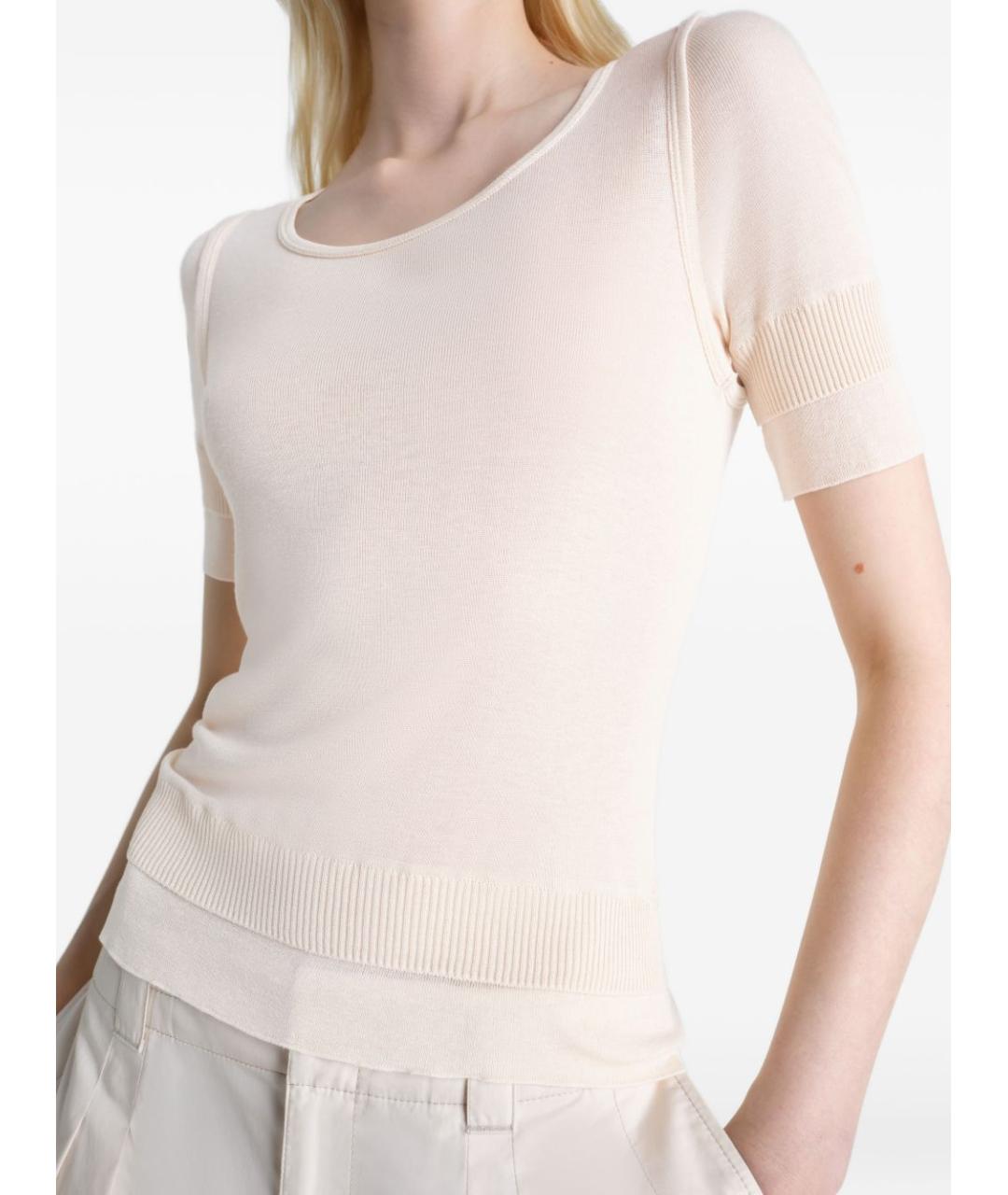 LEMAIRE Бежевая вискозная футболка, фото 2
