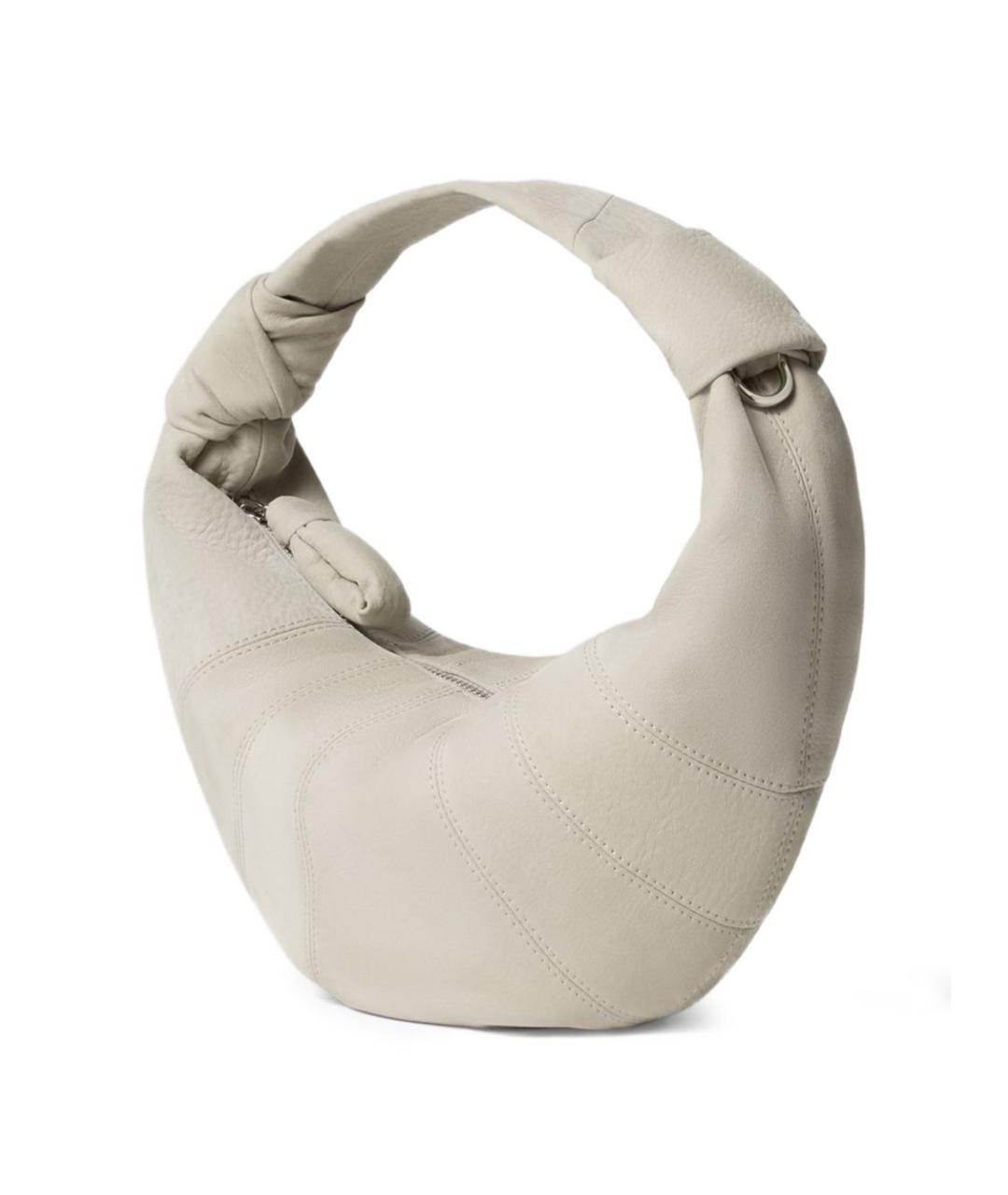 LEMAIRE Бежевая кожаная сумка с короткими ручками, фото 4