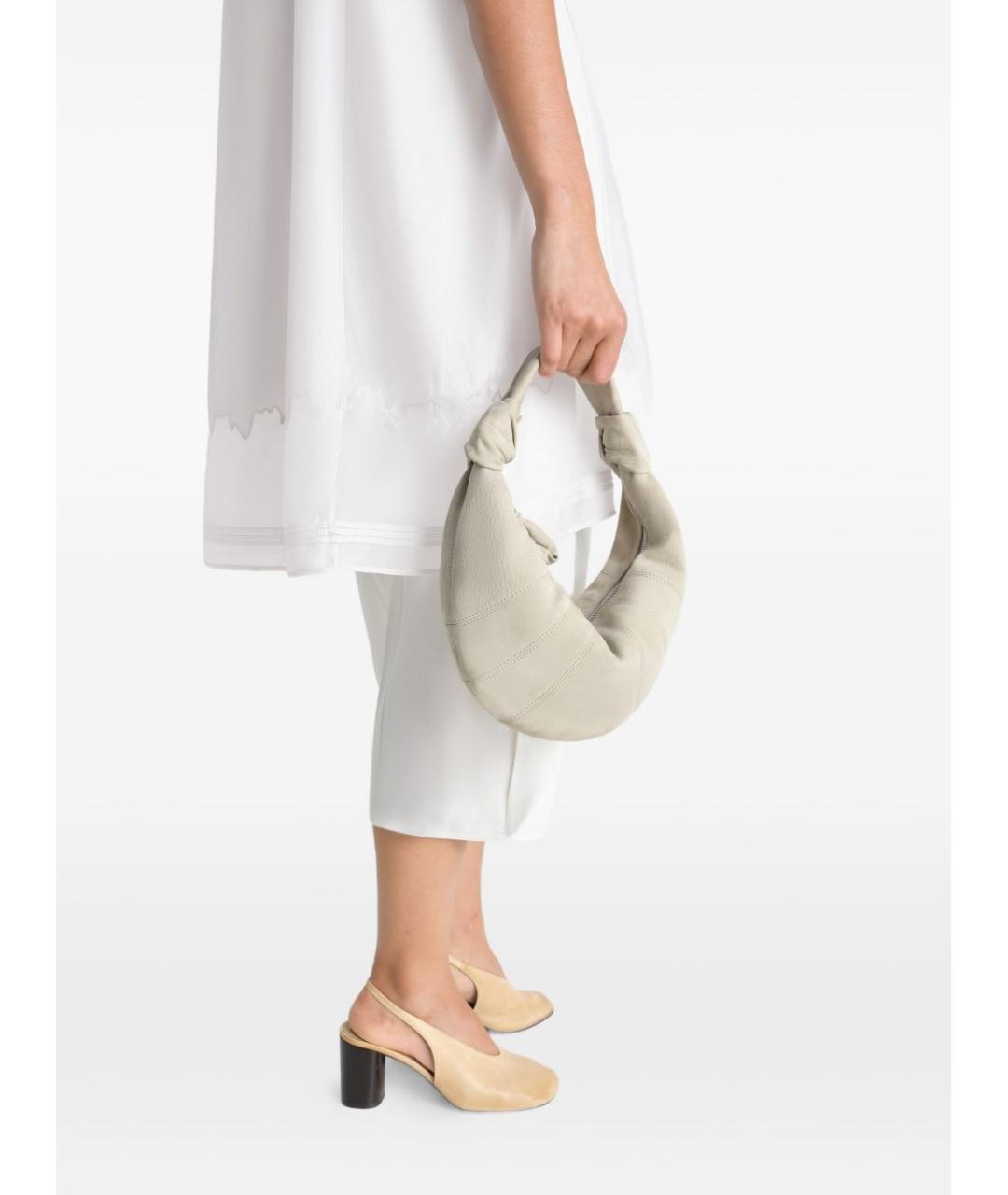 LEMAIRE Бежевая кожаная сумка с короткими ручками, фото 2