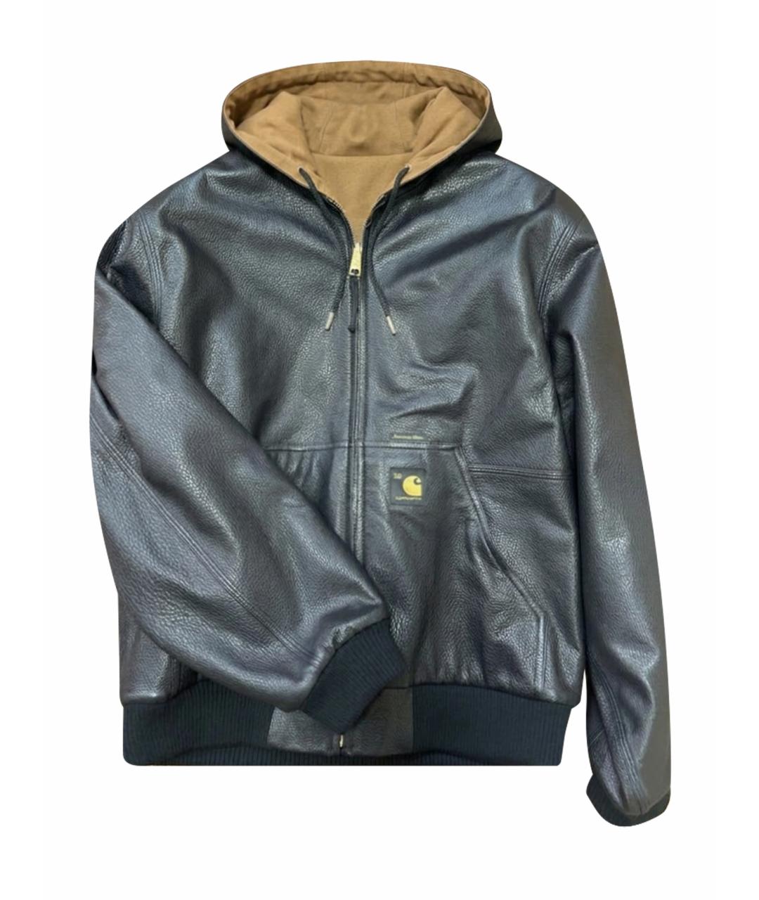 CARHARTT WIP Черная кожаная куртка, фото 1