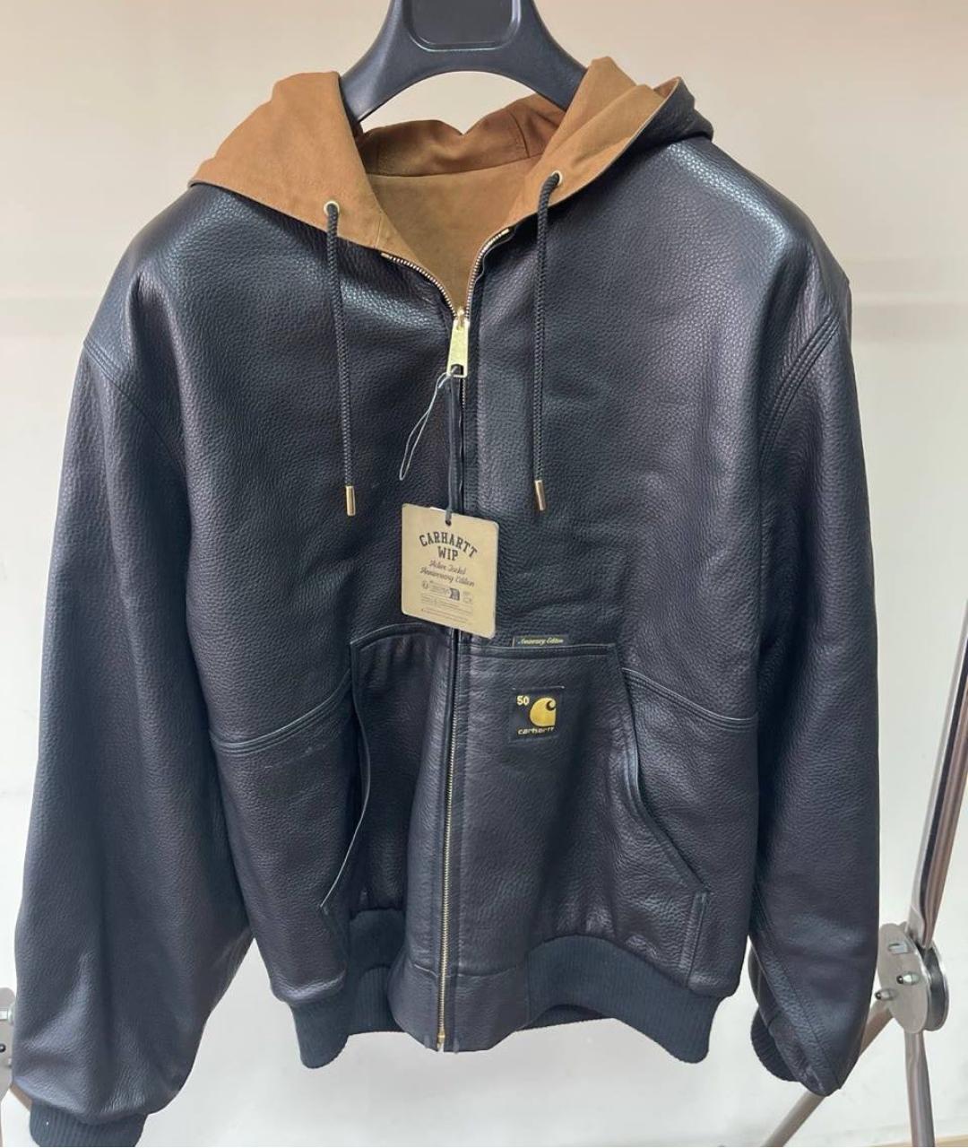 CARHARTT WIP Черная кожаная куртка, фото 6