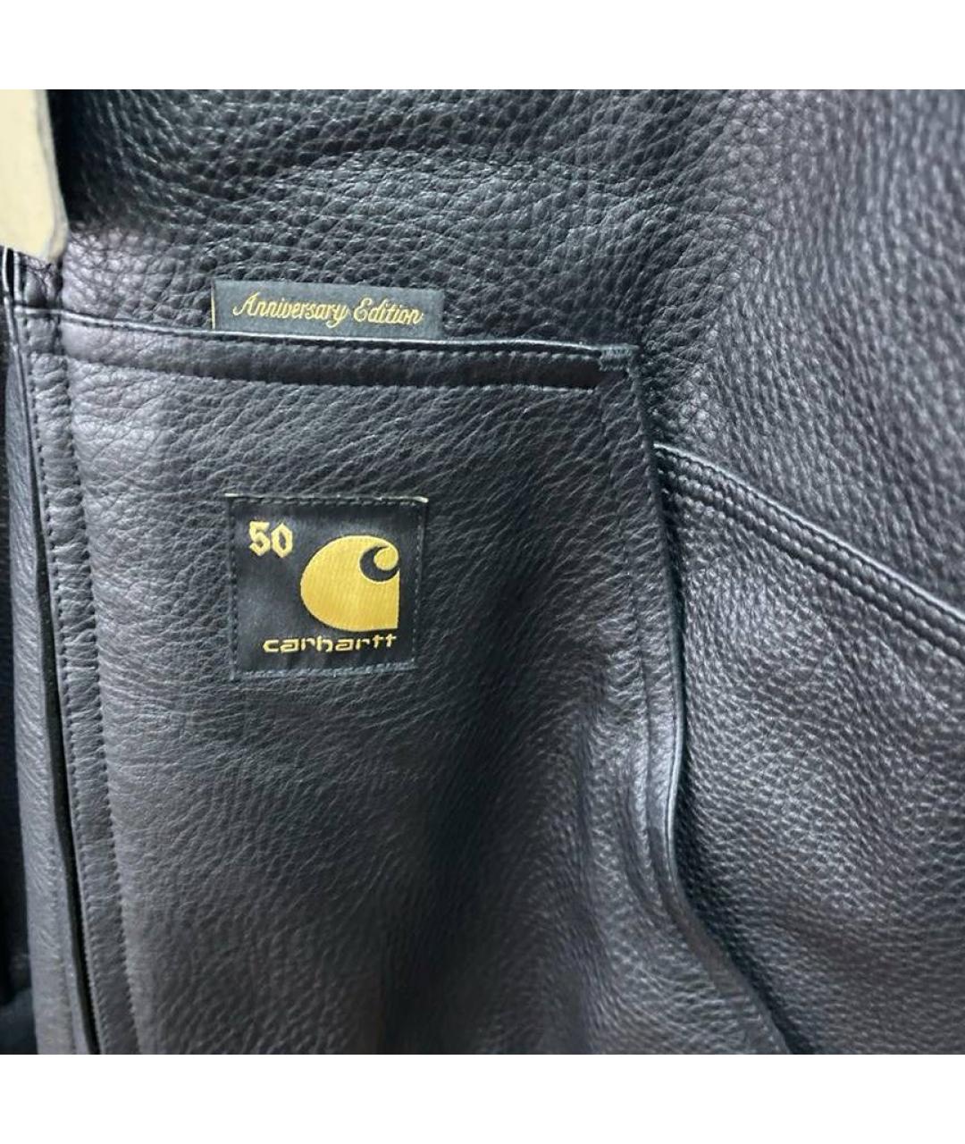 CARHARTT WIP Черная кожаная куртка, фото 5