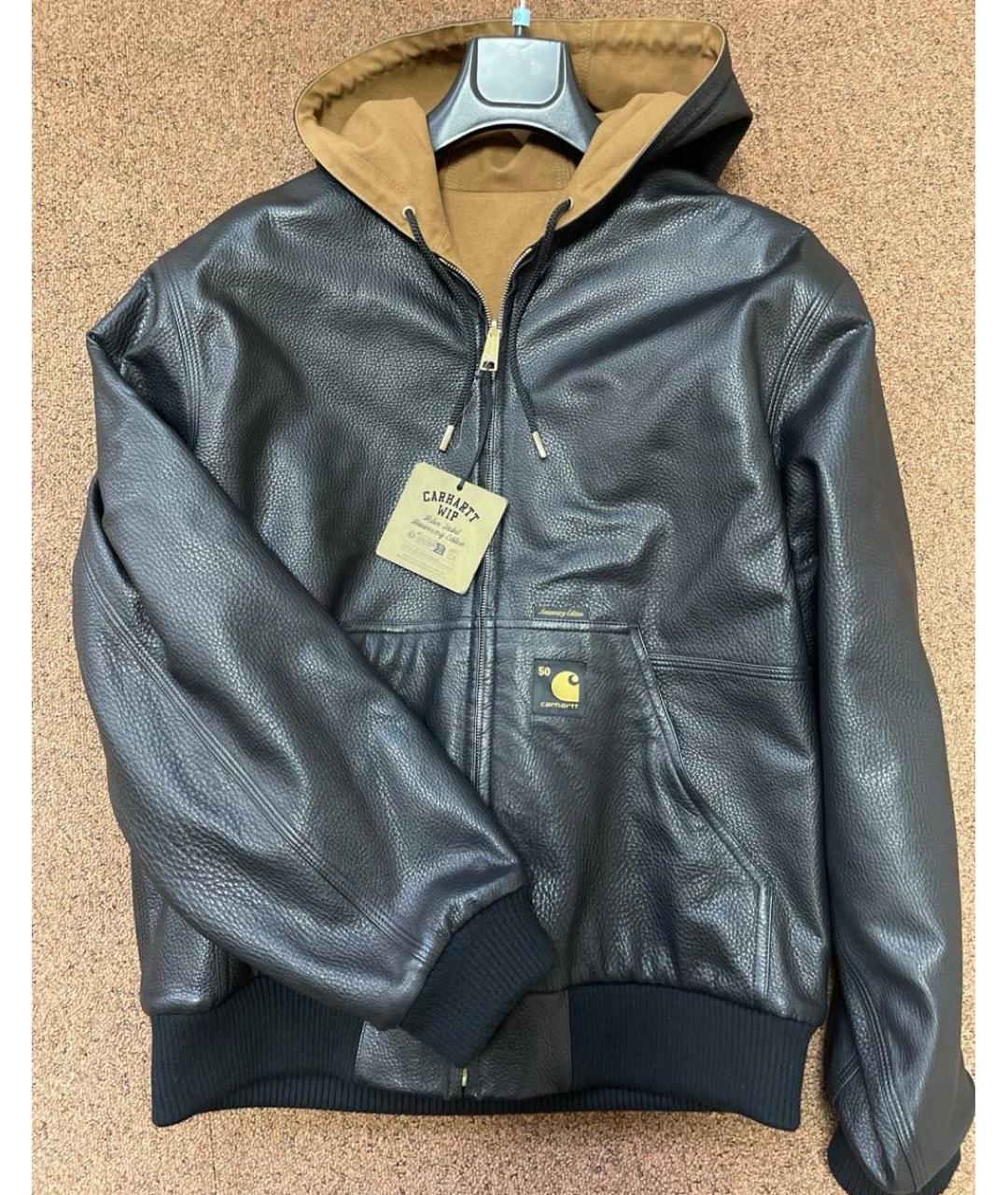 CARHARTT WIP Черная кожаная куртка, фото 9