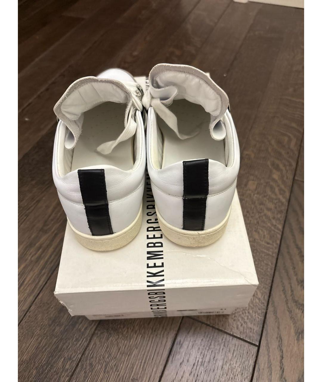 DSQUARED2 Белые кожаные высокие кроссовки / кеды, фото 4