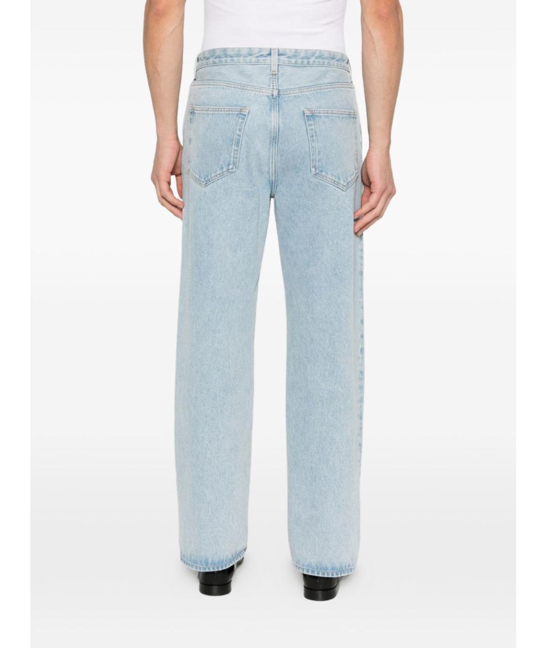 THE ROW Голубые хлопковые прямые джинсы, фото 4