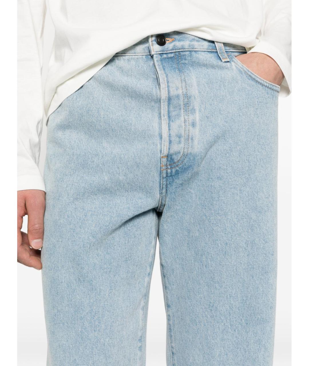 THE ROW Голубые хлопковые прямые джинсы, фото 2