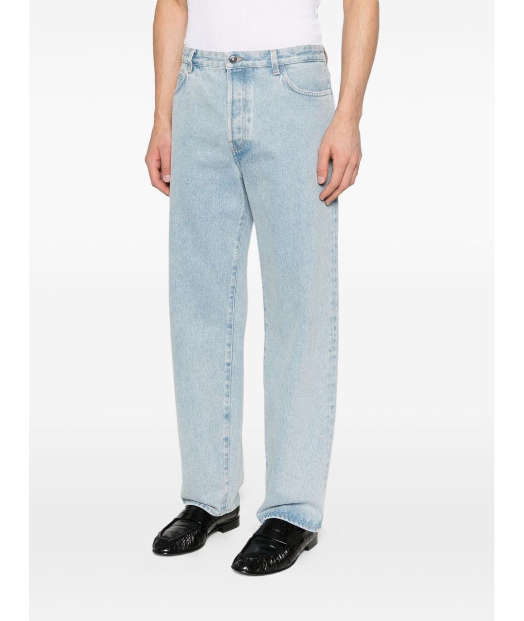 THE ROW Голубые хлопковые прямые джинсы, фото 5