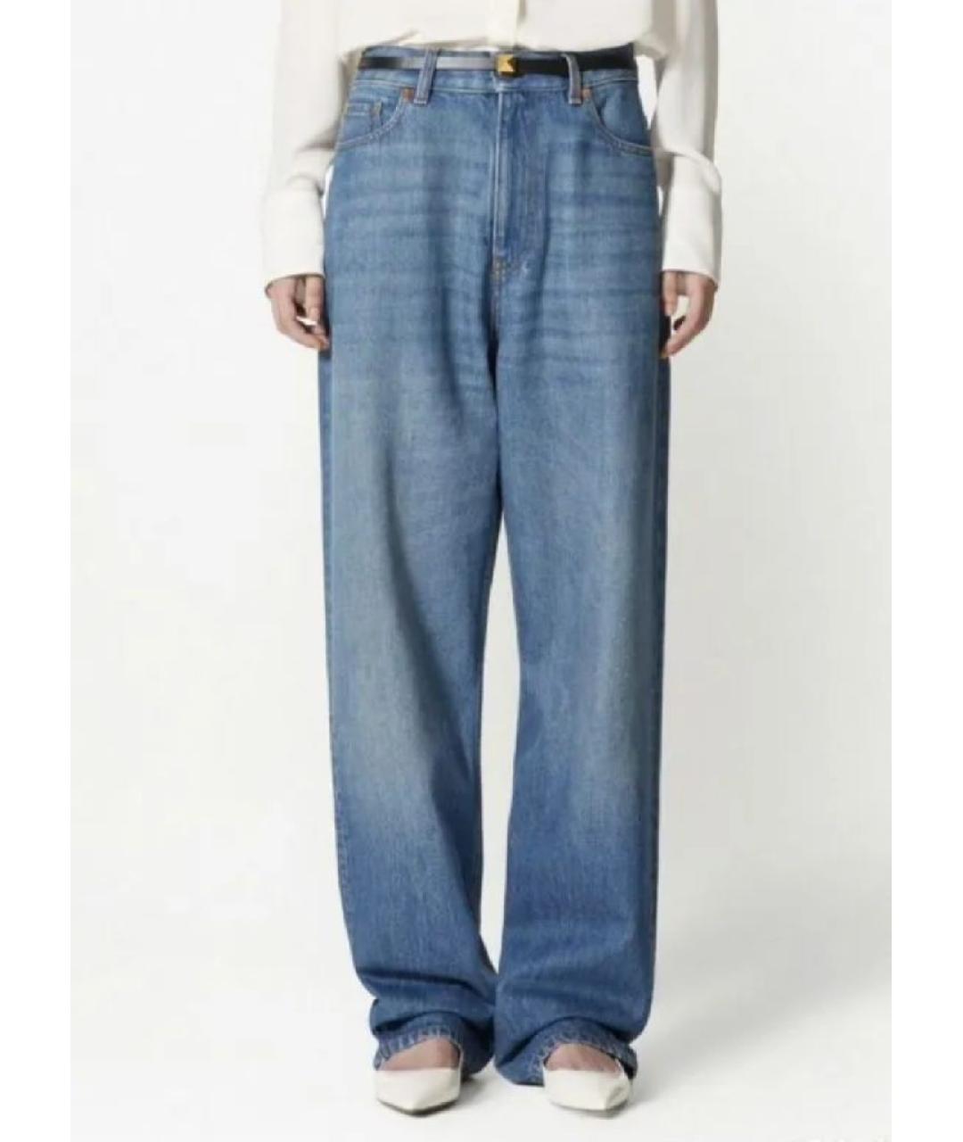 VALENTINO Голубые хлопковые прямые джинсы, фото 6