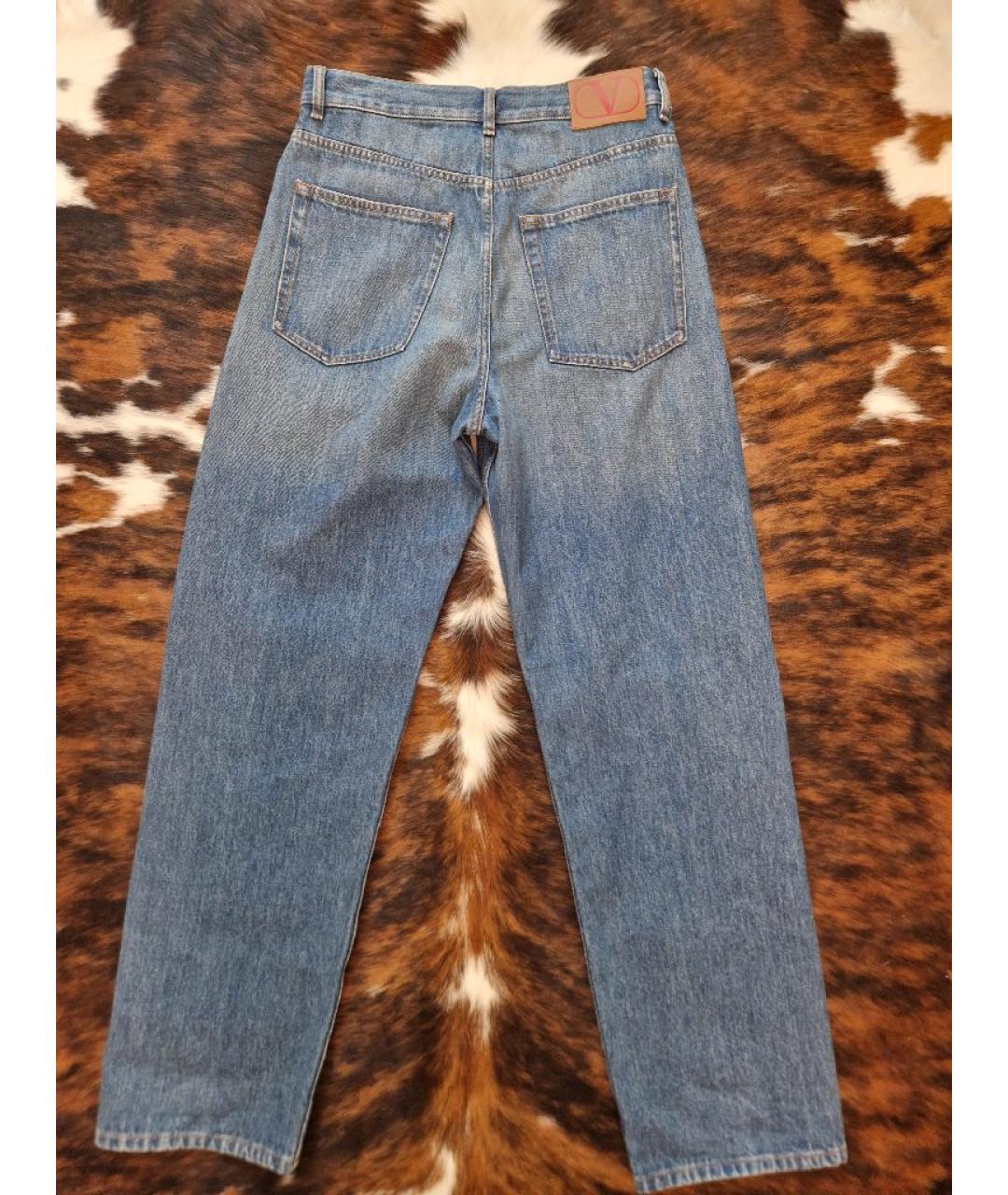 VALENTINO Голубые хлопковые прямые джинсы, фото 2