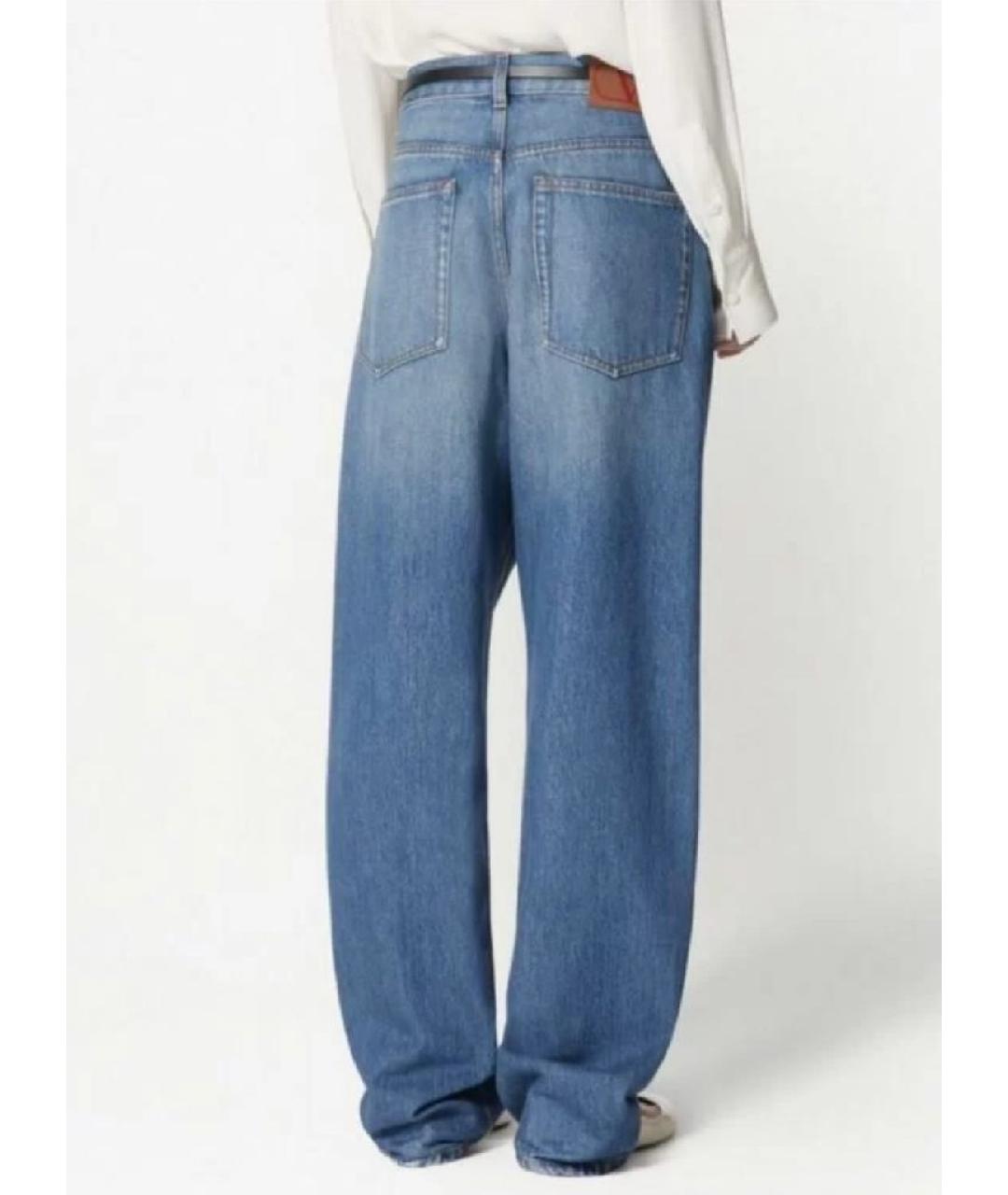 VALENTINO Голубые хлопковые прямые джинсы, фото 5